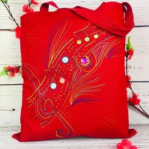 Hand painted tote bag